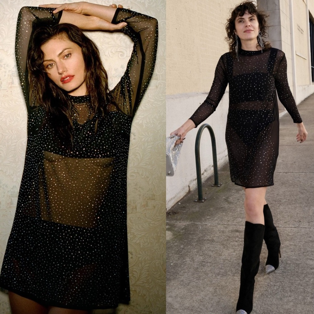 💜Firm Price💜 Eva Franco Starlight long sleeve sheer tunic - Picture 2 of 13